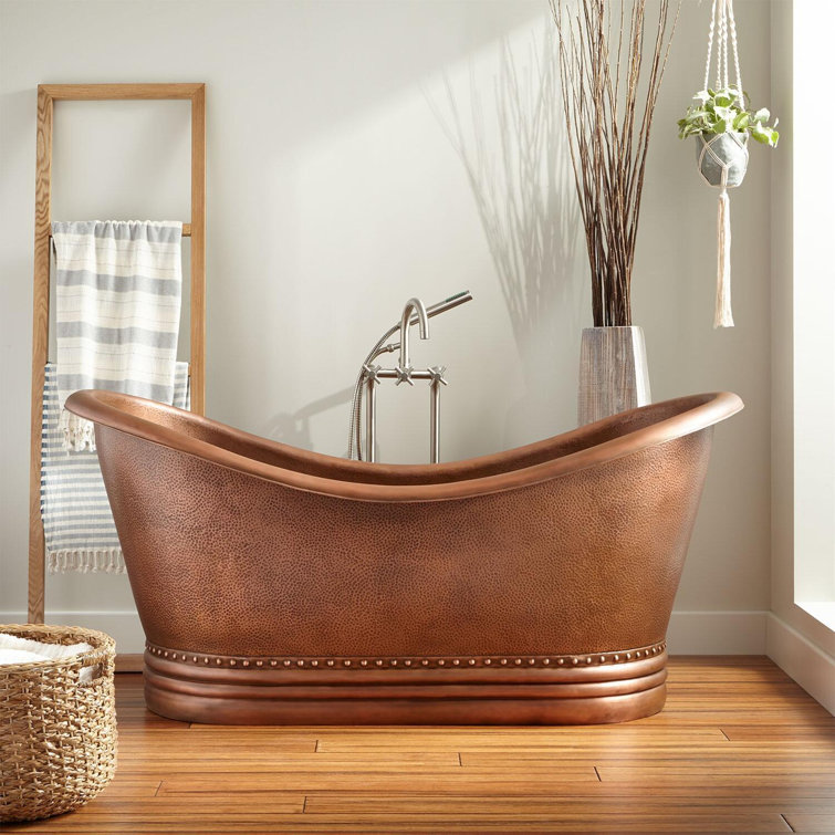 Handmade Bronze Oval Freestanding Soaking Bathtub