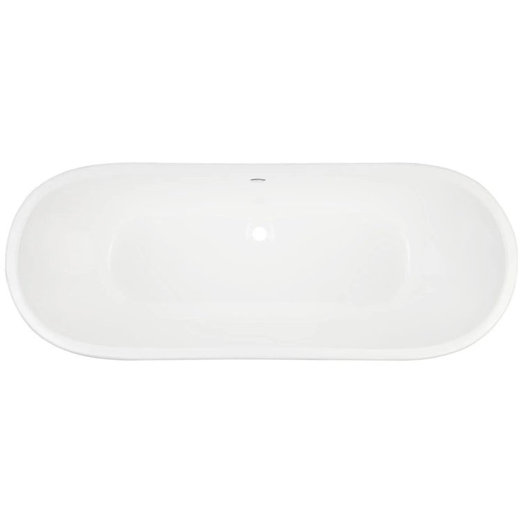 Kateryn 67" Gray Freestanding Oval Cast Iron Bathtub