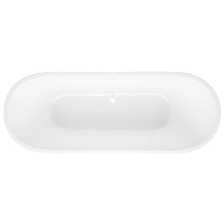 67" Black Cast Iron Freestanding Bateau Tub