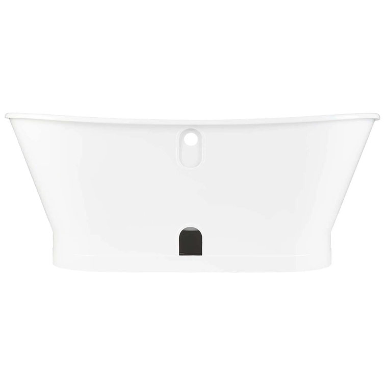 Kateryn 68" White Cast Iron Freestanding Soaking Bathtub