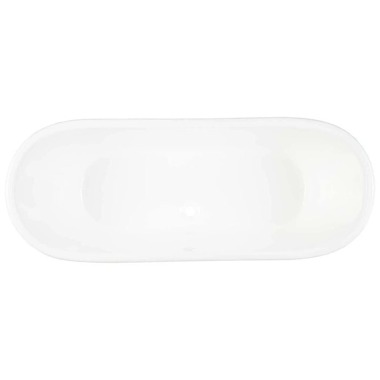 Kateryn 68" White Cast Iron Freestanding Soaking Bathtub