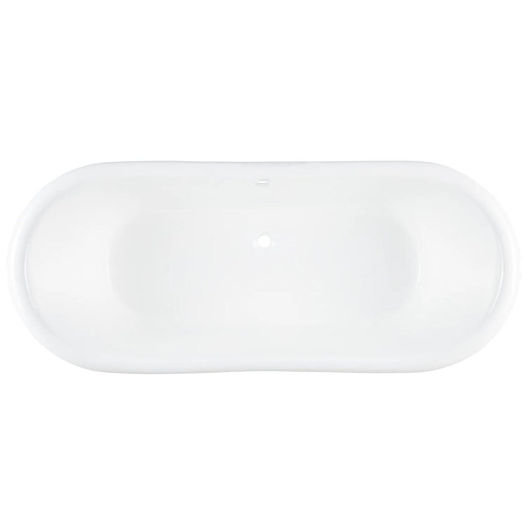 72" Gray Cast Iron Clawfoot Freestanding Soaking Tub