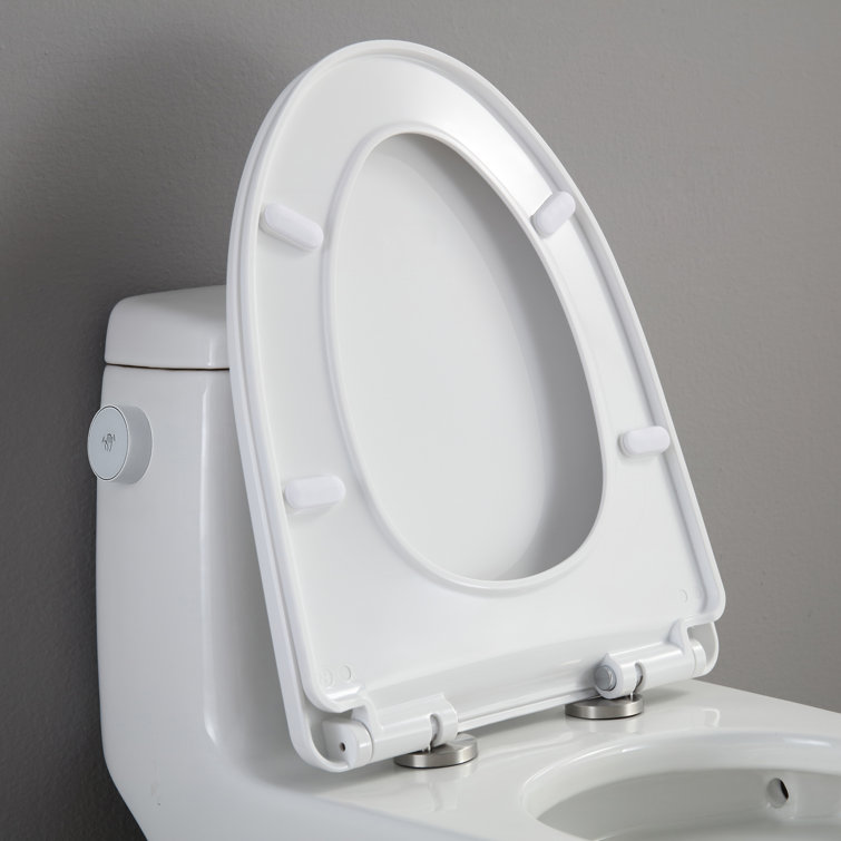 White High Efficiency Dual Flush One-Piece Elongated Toilet