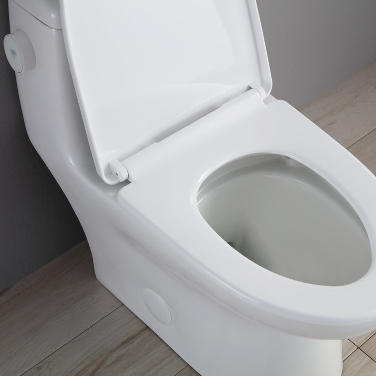 White High Efficiency Dual Flush One-Piece Elongated Toilet