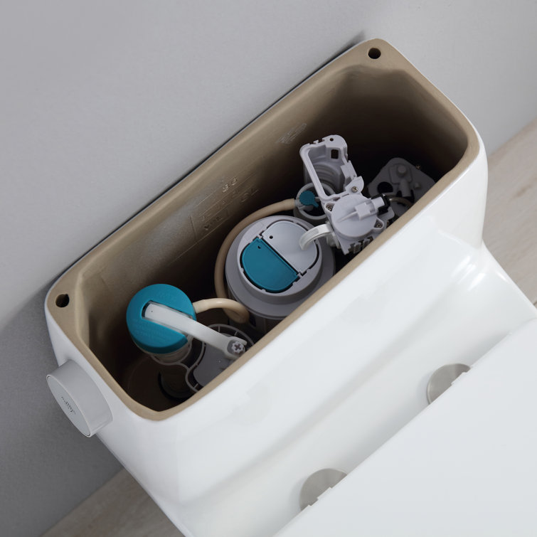 White High Efficiency Dual Flush One-Piece Elongated Toilet