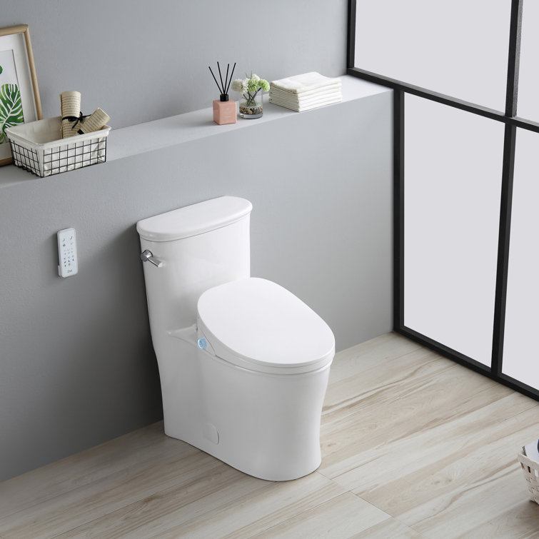 Volta White Elongated Dual Flush Smart Toilet with Bidet