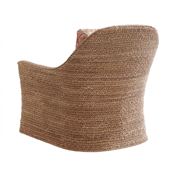 Sonoran Sunset Swivel Chair in Orange Polyester Blend