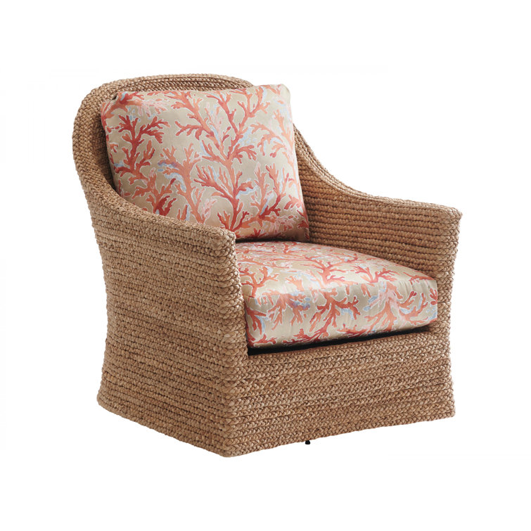 Sonoran Sunset Swivel Chair in Orange Polyester Blend