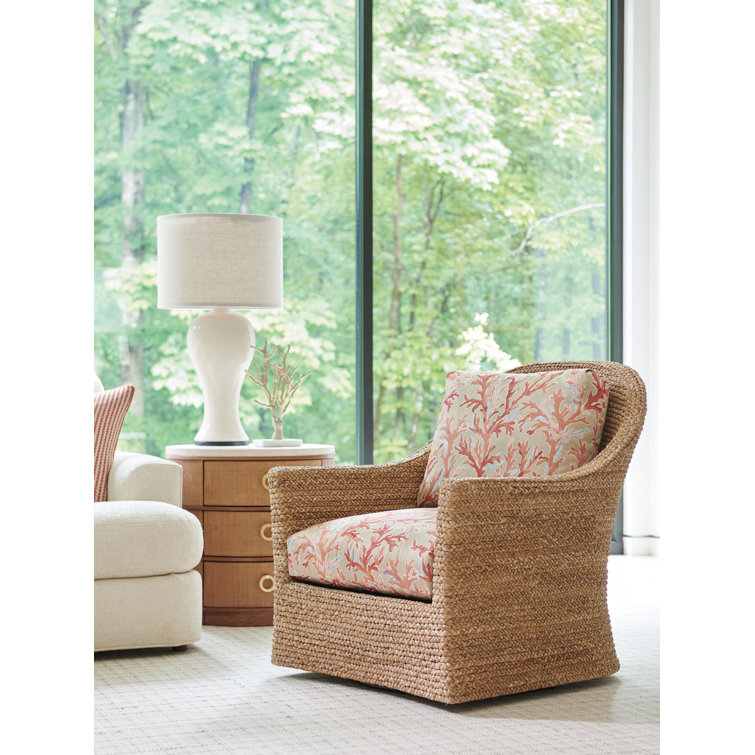 Sonoran Sunset Swivel Chair in Orange Polyester Blend