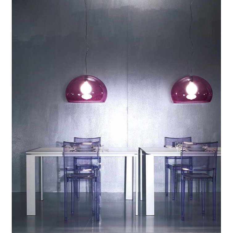 Matte Black 52cm LED Pendant Lamp with Crystal Accents