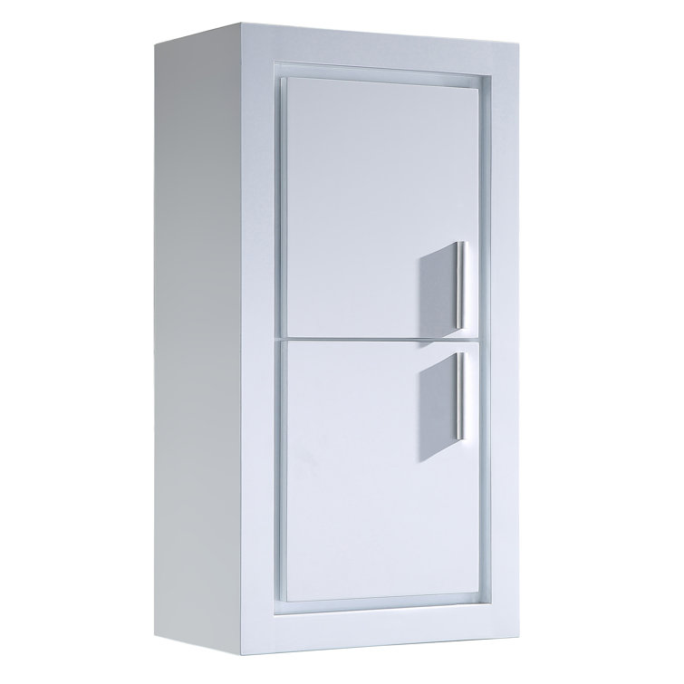 Contemporary White Plywood 30" Wall Mount Bathroom Linen Cabinet