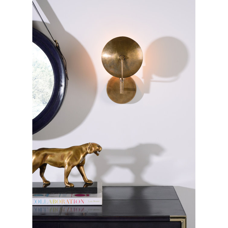 Antique Brass Mid-Century Modern Wall Sconce