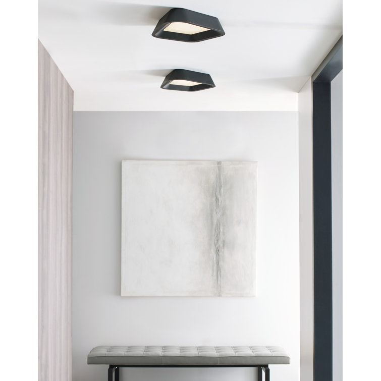 Nightshade Black Glass LED Indoor/Outdoor Flush Mount Light
