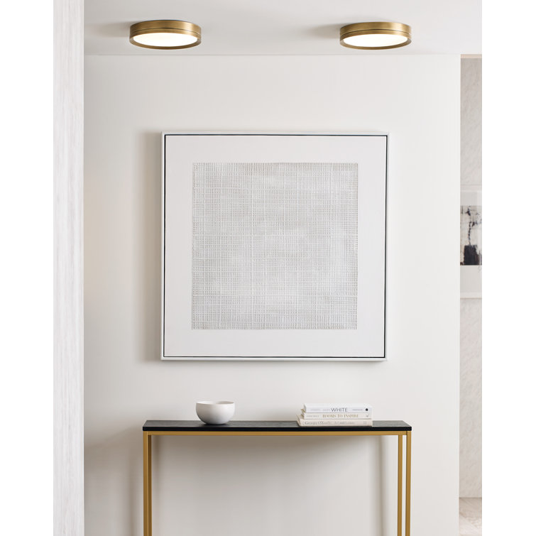 Contemporary 12" Plated Brass LED Flush Mount for Indoors/Outdoors