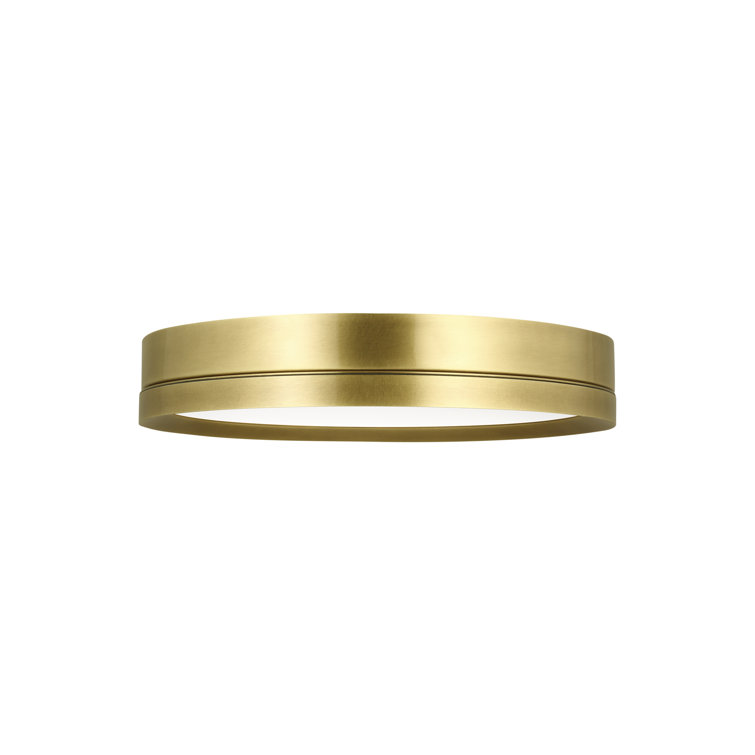 Contemporary 12" Plated Brass LED Flush Mount for Indoors/Outdoors