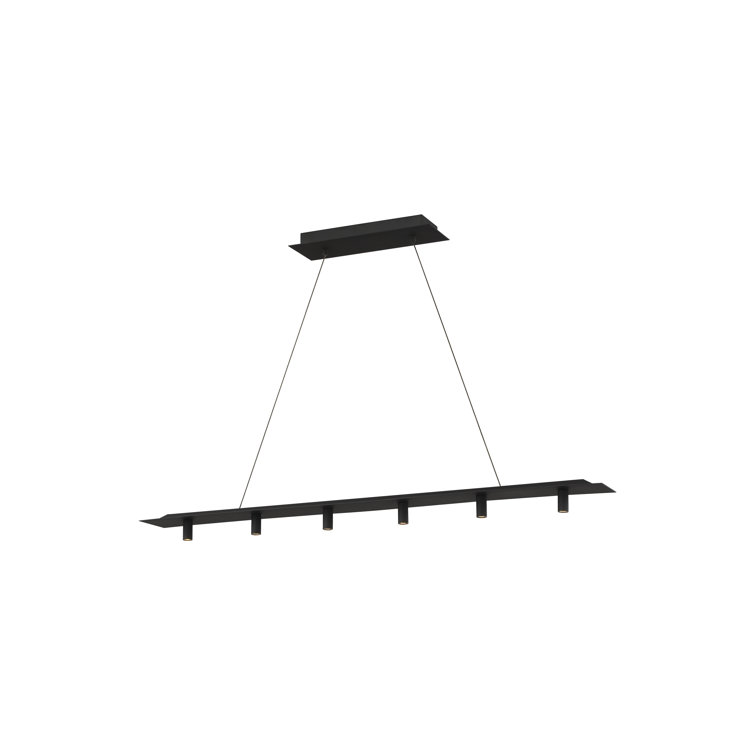 Modern Matte Black Aluminum LED Island Light - 50" Nightshade