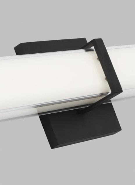 Nightshade Black and White Glass LED Bath Bar Light