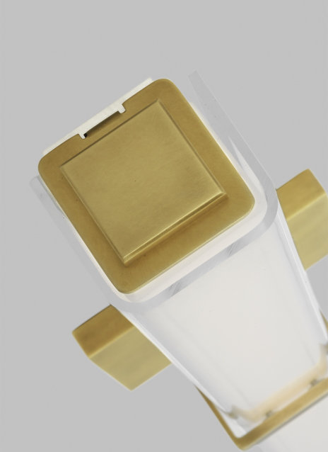 Milan 24.5" Natural Brass and White Glass LED Bath Bar