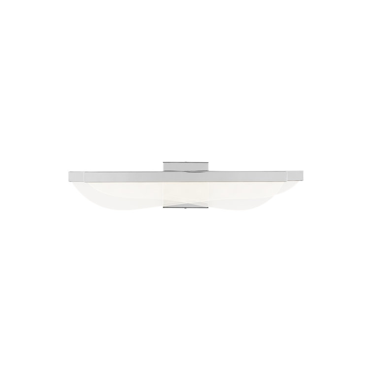 Nyra Polished Nickel 24.7" LED Bath Bar with Dimmable Acrylic Shade