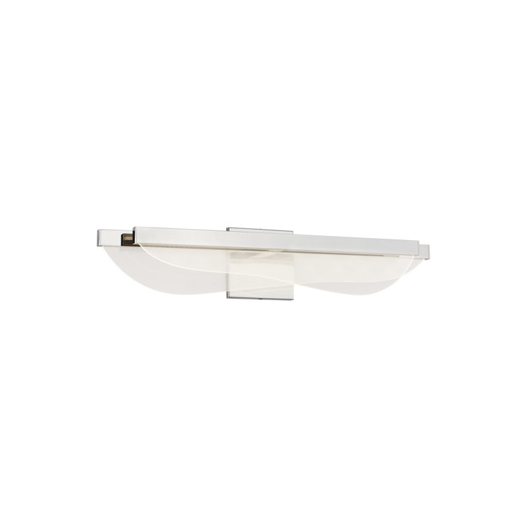 Nyra Polished Nickel 24.7" LED Bath Bar with Dimmable Acrylic Shade