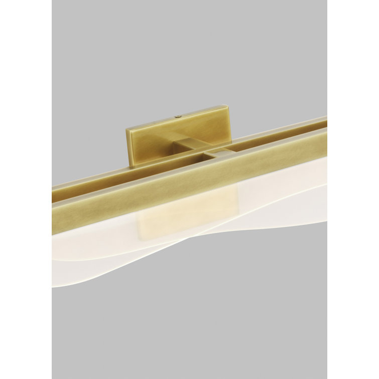 Nyra Plated Brass 25" LED Bath Bar with Acrylic Shade