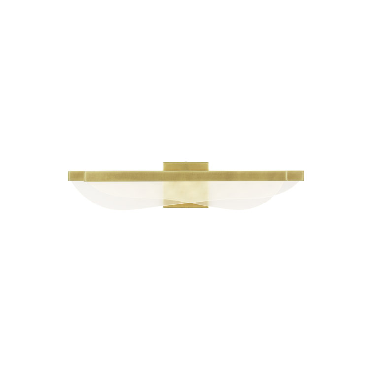 Nyra Plated Brass 25" LED Bath Bar with Acrylic Shade