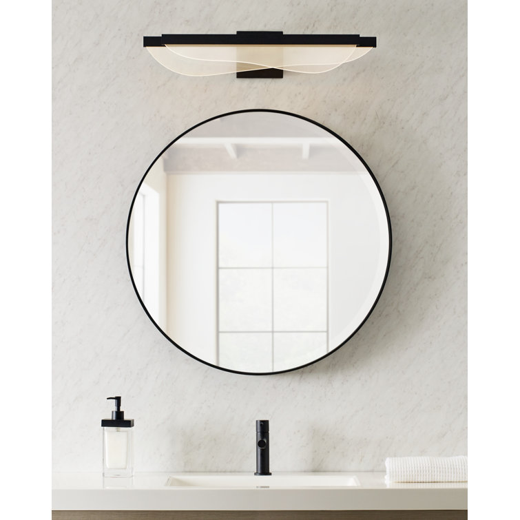 Nyra 25" Nightshade Black LED Bath Bar with Acrylic Shade
