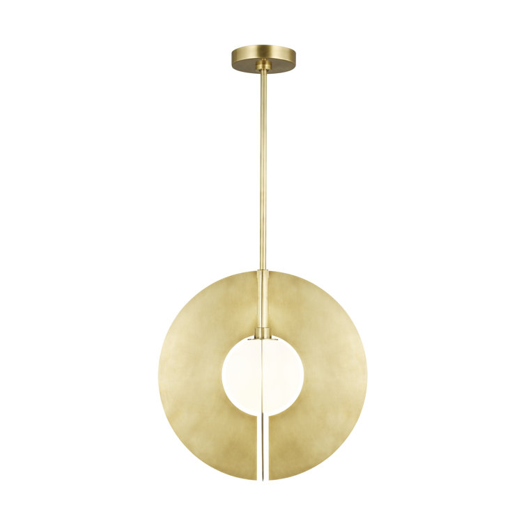 Orbel Grande 22" Natural Brass and Glass Round Pendant Light