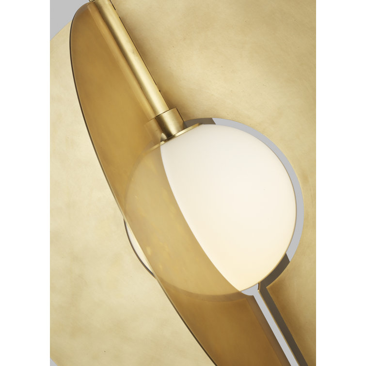 Orbel Grande 22" Natural Brass and Glass Round Pendant Light