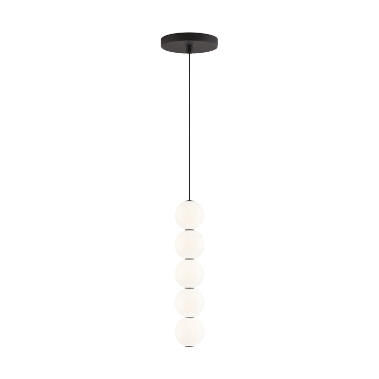 Nightshade Black Glass LED Globe Pendant Light