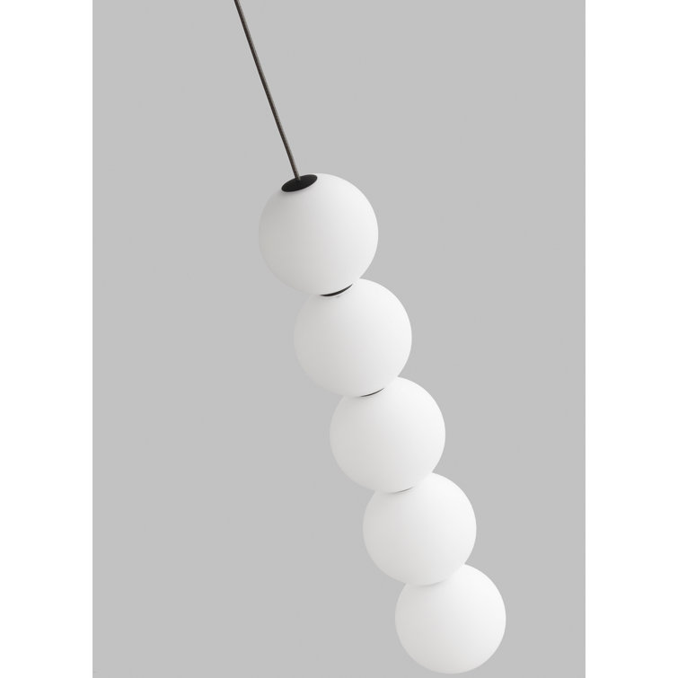 Nightshade Black Glass LED Globe Pendant Light