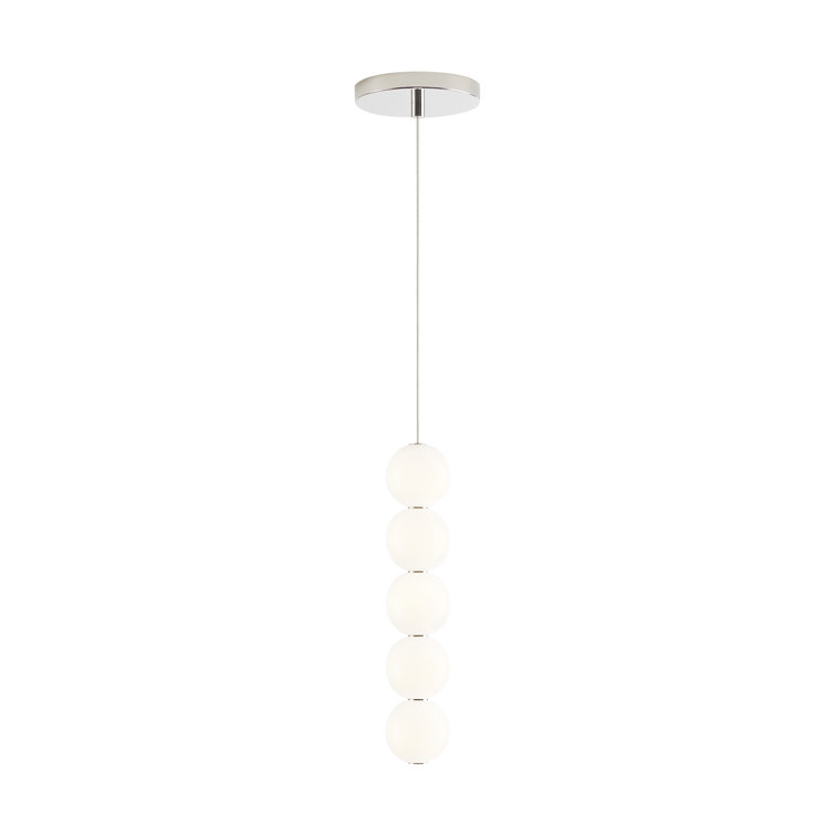 Orbet Polished Nickel LED Globe Pendant with Milk Glass Orbs