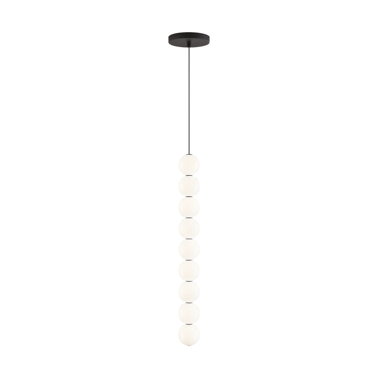 Nightshade Black Glass LED Globe Pendant Light