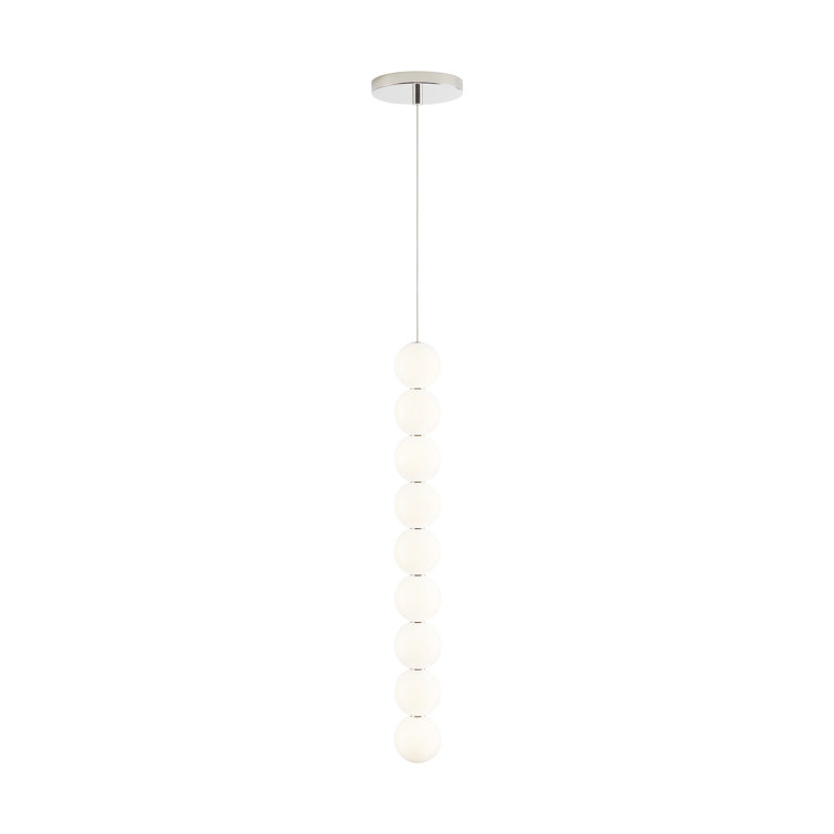 Polished Nickel Glass LED Globe Pendant Light