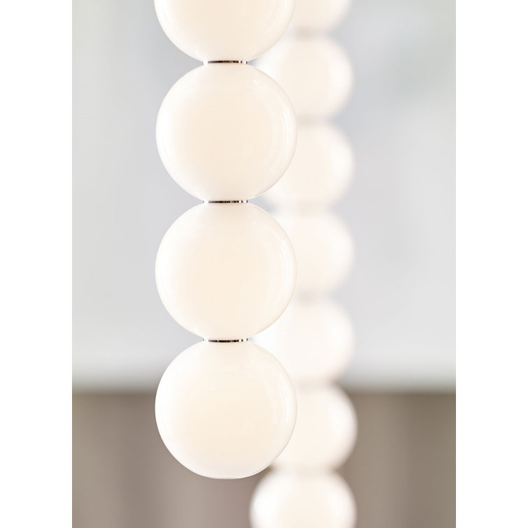 Polished Nickel Glass LED Globe Pendant Light