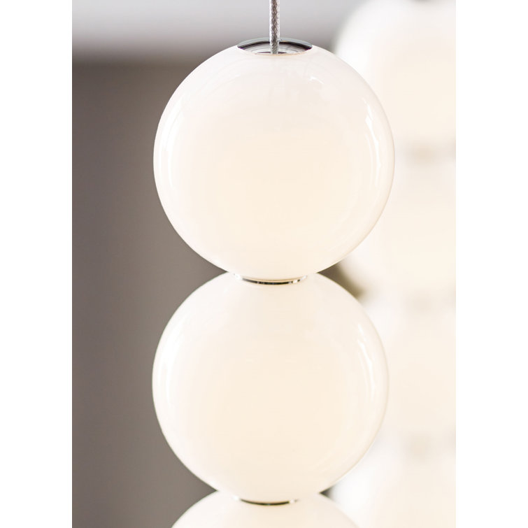 Polished Nickel Glass LED Globe Pendant Light