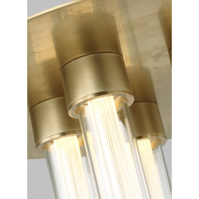 Kola Modern Brass and Glass 5-Light LED Flush Mount