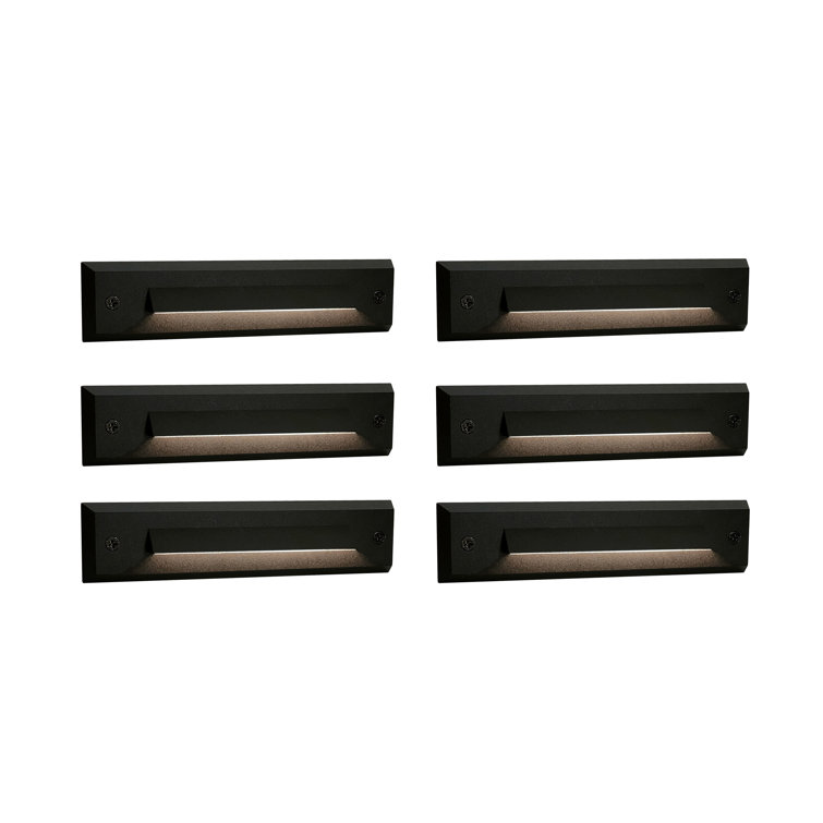 Black Low Voltage Integrated LED Aluminum Step Light Pack