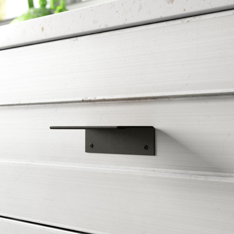 Oil-Rubbed Bronze Modern Finger Cabinet Pull with Mounting Hardware