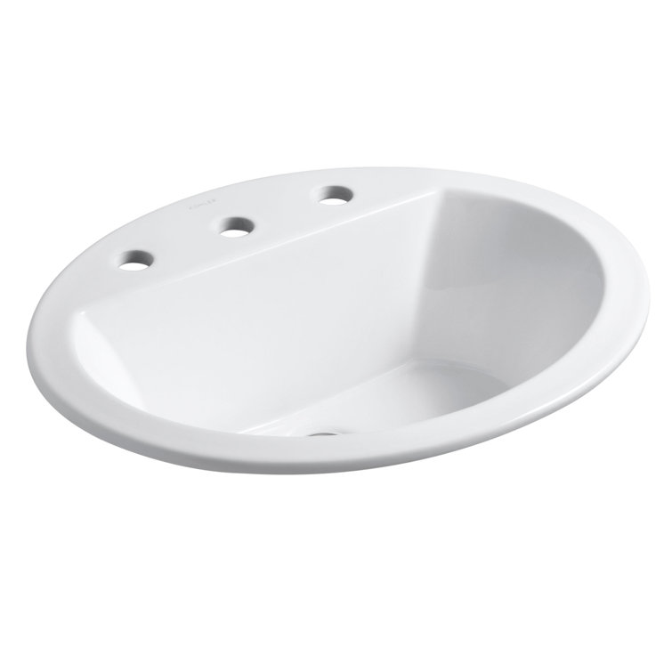 Bryant 20'' White Ceramic Oval Bathroom Sink with Overflow