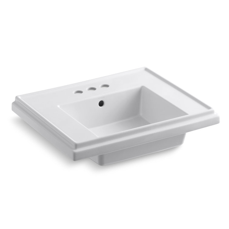 Tresham White Ceramic 24" Rectangular Pedestal Sink