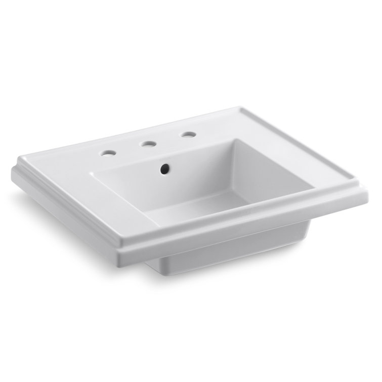 Tresham White Ceramic 24" Rectangular Pedestal Sink