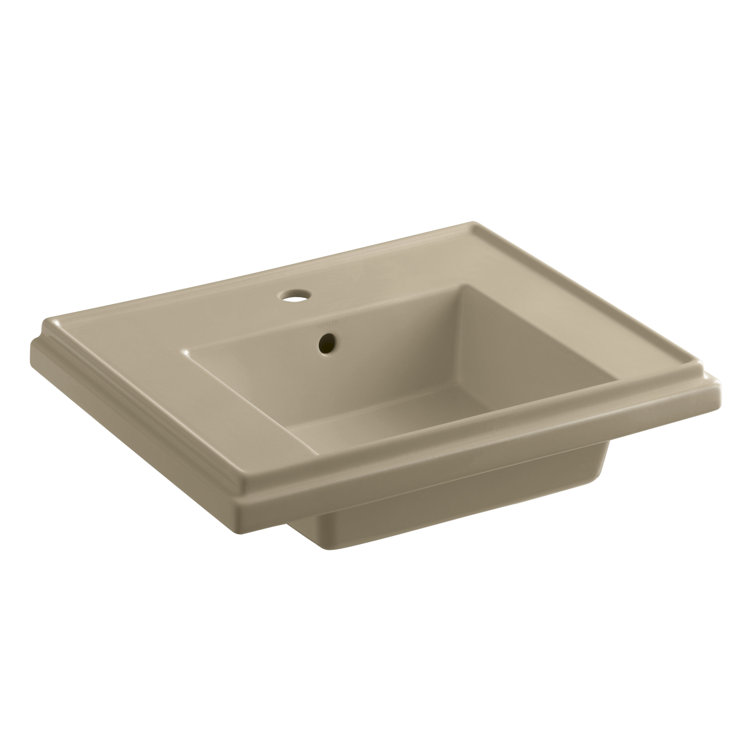 Tresham White Ceramic 24" Rectangular Pedestal Sink