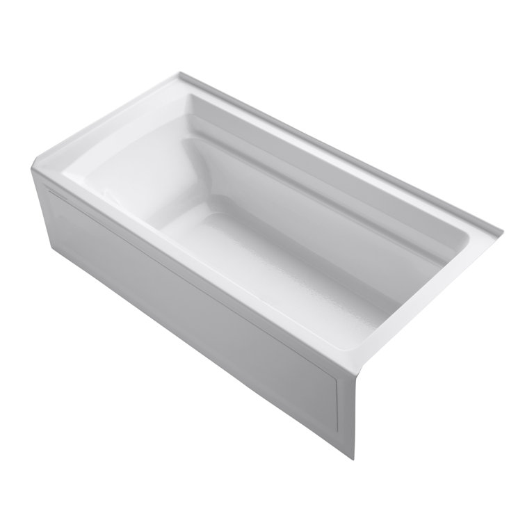 Archer 72" White Acrylic Drop-In Soaking Bathtub