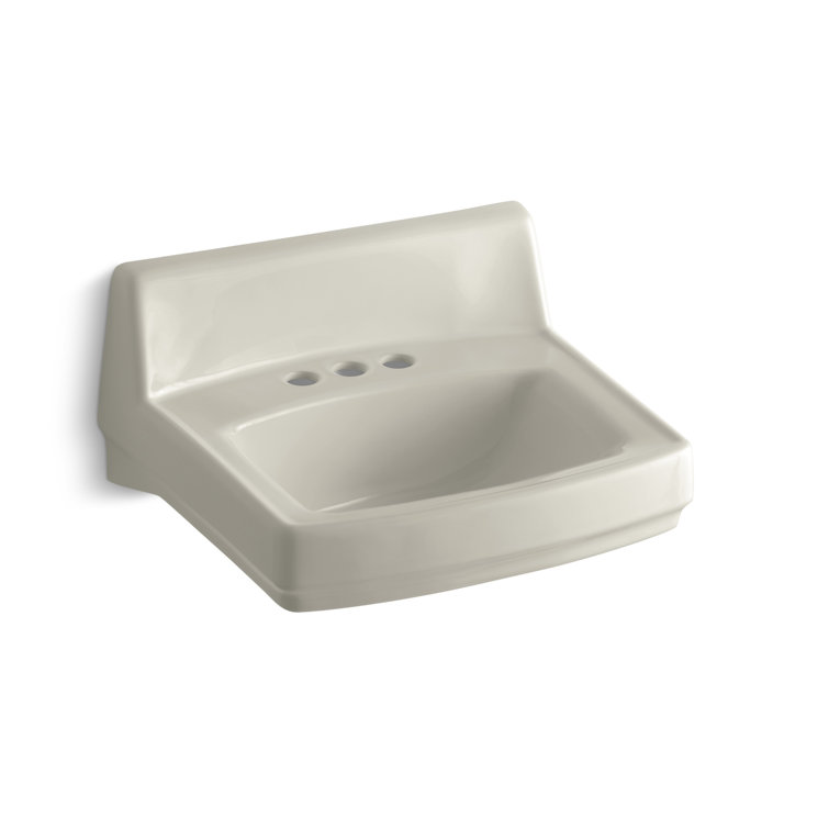 Greenwich White Ceramic Rectangular Wall-Mount Bathroom Sink