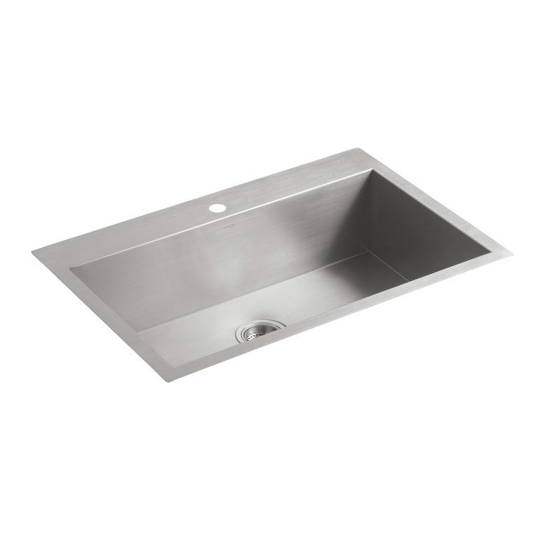 Vault 33" Stainless Steel Single Bowl Drop-in Kitchen Sink
