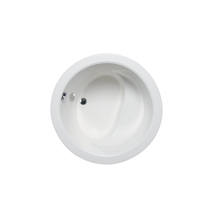 Banzai 42" White Round Freestanding Acrylic Soaking Bathtub