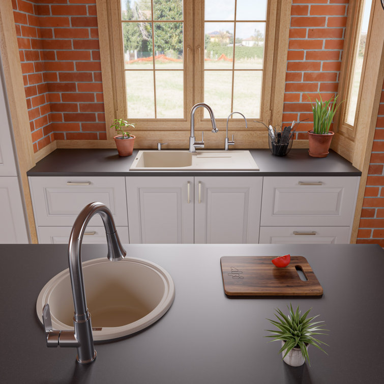 17'' Biscuit Round Granite Composite Kitchen Sink