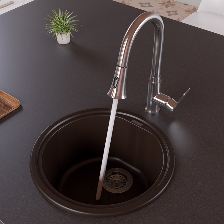 17'' Chocolate Round Granite Composite Kitchen Sink