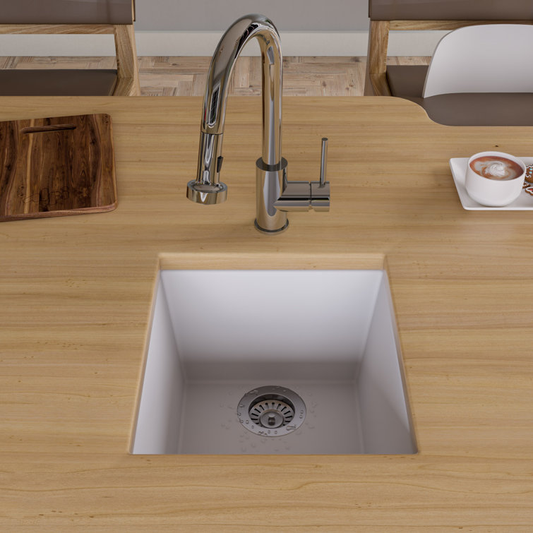 17" White Granite Composite Undermount Kitchen Sink